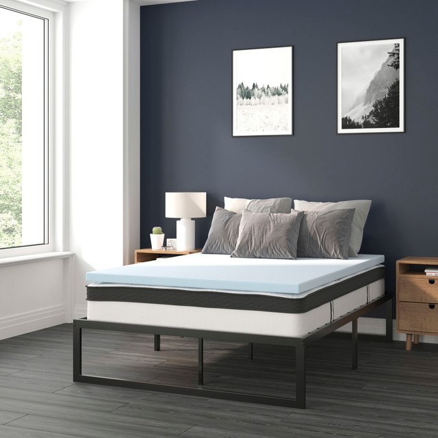 FLASH FURNITURE XUBD10PSM2M35F 14in Metal Platform Bed Frame With 10in Pocket Spring Mattress And 2in Cool Gel Memory Foam Topper, Full, Black FLASH FURNITURE XUBD10PSM2M35F 14in Metal Platform Bed Frame With 10in Pocket Spring Mattress And 2in Cool Gel Memory Foam Topper, Full, Black