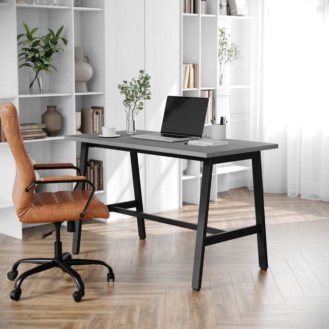 FLASH FURNITURE MTM4824LTGRYABF Redmond Commercial 48x24 Conference Table with 1in Thick Double Sided Laminate Table Top with PVC Edging and Heavy Duty A-Frame Steel Base, Gray Oak FLASH FURNITURE MTM4824LTGRYABF Redmond Commercial 48x24 Conference Table with 1in Thick Double Sided Laminate Table Top with PVC Edging and Heavy Duty A-Frame Steel Base, Gray Oak