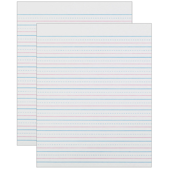 EDUCATORS RESOURCE PACZP2413-2 Pacon Zaner-Bloser Sulphite Handwriting Paper, Dotted Midlines, 2nd Grade, 1/2in x 1/4in x 1/4in Ruled, 8in x 10-1/2in, White 500 Sheets Per Pack, Set Of 2 Packs