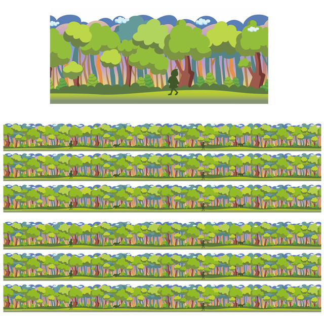 EDUCATORS RESOURCE EU-846360-6 Eureka Extra Wide Die-Cut Deco Trim Packs, 37' x 3-1/4in, Once Upon A Dream Forest, Set Of 6 Packs EDUCATORS RESOURCE EU-846360-6 Eureka Extra Wide Die-Cut Deco Trim Packs, 37' x 3-1/4in, Once Upon A Dream Forest, Set Of 6 Packs