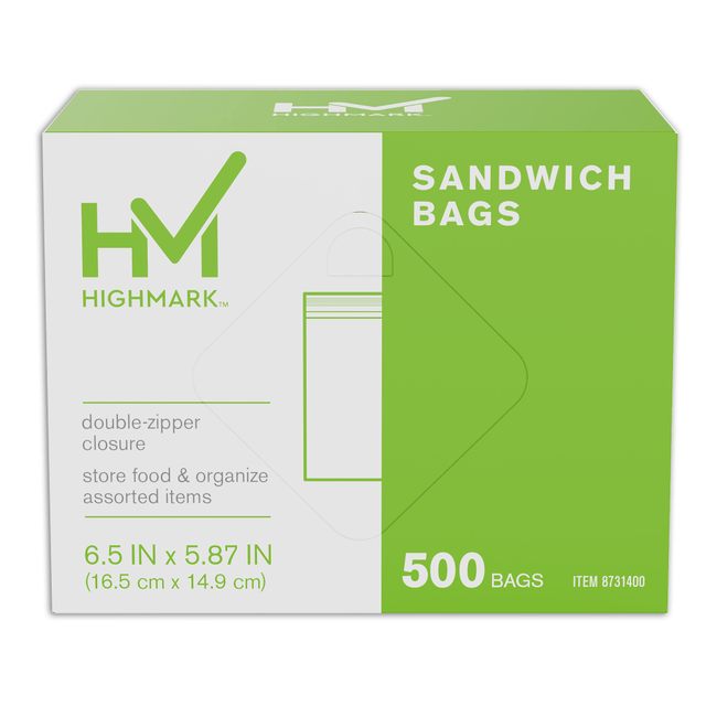 OFFICE DEPOT SBSH500 Highmark Plastic Storage Bags, Sandwich Size, Clear, Pack Of 500 Bags OFFICE DEPOT SBSH500 Highmark Plastic Storage Bags, Sandwich Size, Clear, Pack Of 500 Bags