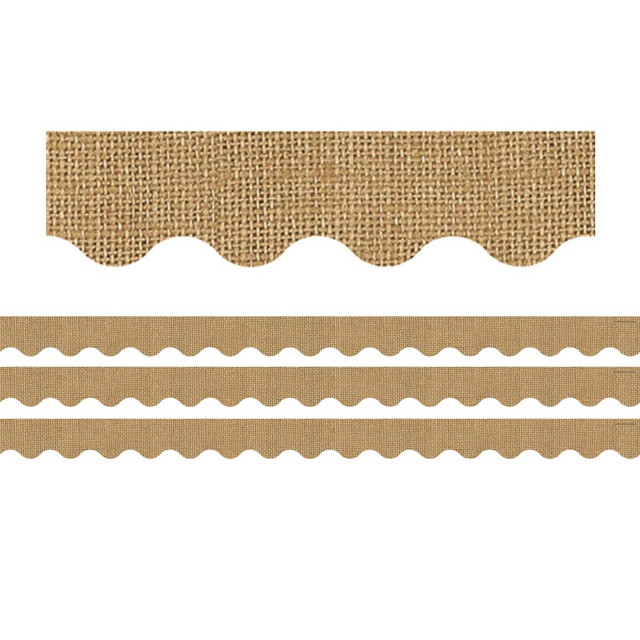 EDUCATORS RESOURCE TCR8956-3 Teacher Created Resources Scalloped Border Trim Rolls, 50', Burlap, Pack Of 3 Rolls EDUCATORS RESOURCE TCR8956-3 Teacher Created Resources Scalloped Border Trim Rolls, 50', Burlap, Pack Of 3 Rolls
