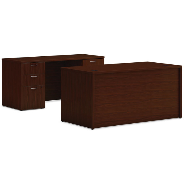 HON HONMOD183  Mod 60inW Executive Workstation Computer Desk And Credenza, Traditional Mahogany