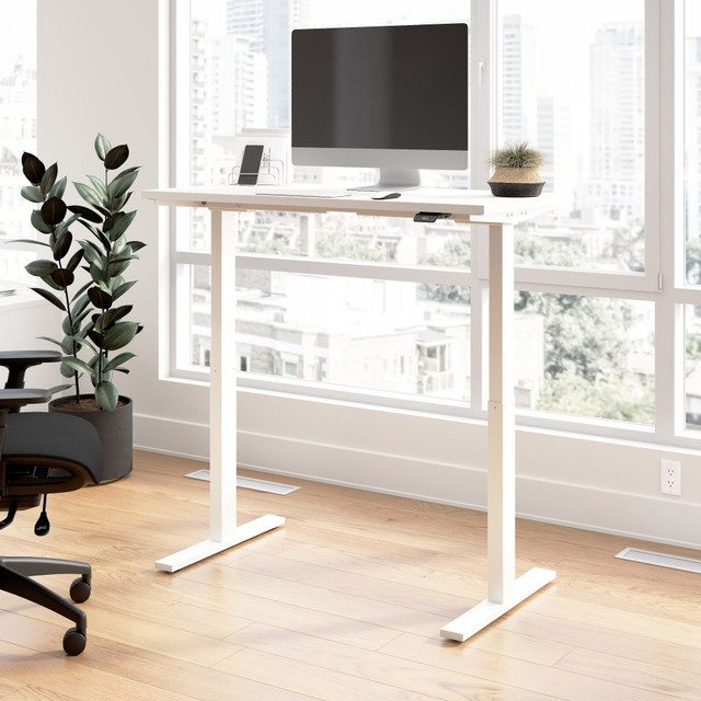 BUSH INDUSTRIES INC. M6S4824WHWK Bush Business Furniture Move 60 Series 48inW x 24inD Electric Height Adjustable Standing Desk, White/White Powder Coat, Standard Delivery