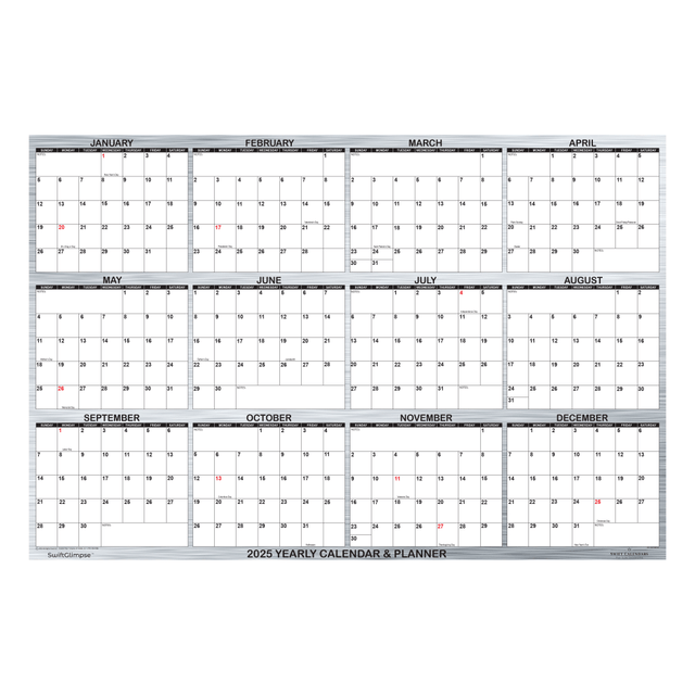 RELIABLE MAP COMPANY OF FLORIDA, LLC DBA SWIFTMAPS AND GRAPHICS SG 2025 METAL 2025 SwiftGlimpse Daily/Yearly Wall Calendar, 24in x 36in, Metal, January 2025 To December 2025, SG 2025 WOOD RELIABLE MAP COMPANY OF FLORIDA, LLC DBA SWIFTMAPS AND GRAPHICS SG 2025 METAL 2025 SwiftGlimpse Daily/Yearly Wall Calendar, 24in x 36in, Metal, January 2025 To December 2025, SG 2025 WOOD