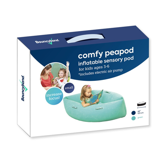 BOUNCY BANDS CT, LLC BBAPD48GR Bouncyband Comfy Hugging Peapod PVC Sensory Pod, Green BOUNCY BANDS CT, LLC BBAPD48GR Bouncyband Comfy Hugging Peapod PVC Sensory Pod, Green