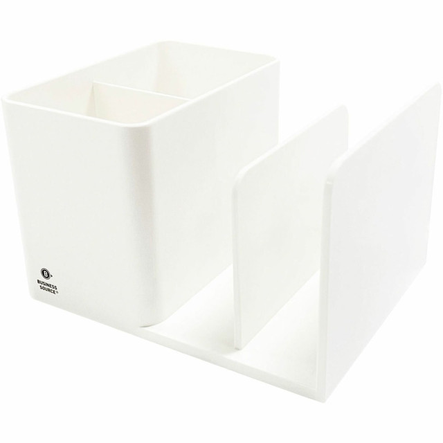 SP RICHARDS 11881 Business Source Multifunctional Pen Cup Organizer - 2 Compartment(s) - 3.80in Height x 6.10in Width x 4.70in Depth - Durable - White - ABS Plastic - 1 Each SP RICHARDS 11881 Business Source Multifunctional Pen Cup Organizer - 2 Compartment(s) - 3.80in Height x 6.10in Width x 4.70in Depth - Durable - White - ABS Plastic - 1 Each