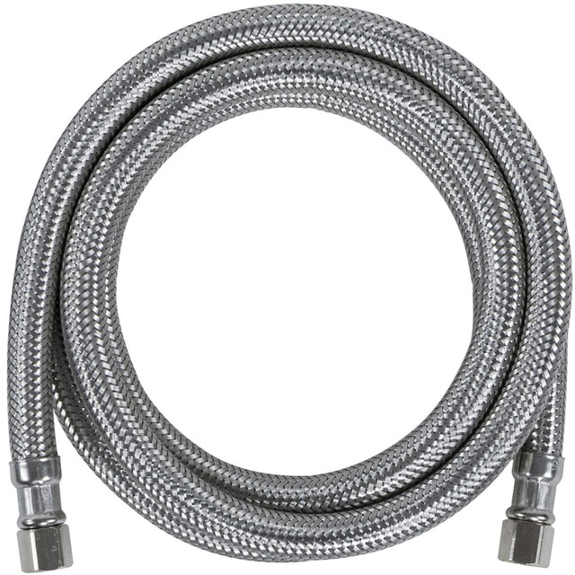 SELA PRODUCTS, LLC IM48SS Certified Appliance Accessories Braided Stainless Steel Ice Maker Connector - 48in - Silver, Stainless Steel - Polyester, Polyvinyl Chloride (PVC), Stainless Steel, Brass