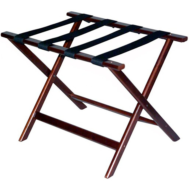 CENTRAL SPECIALTIES CO. 277CM-1 CSL Economy Wood Luggage Rack, 19-1/2inH x 26inW x 17inD, Cherry Mahogany/Black
