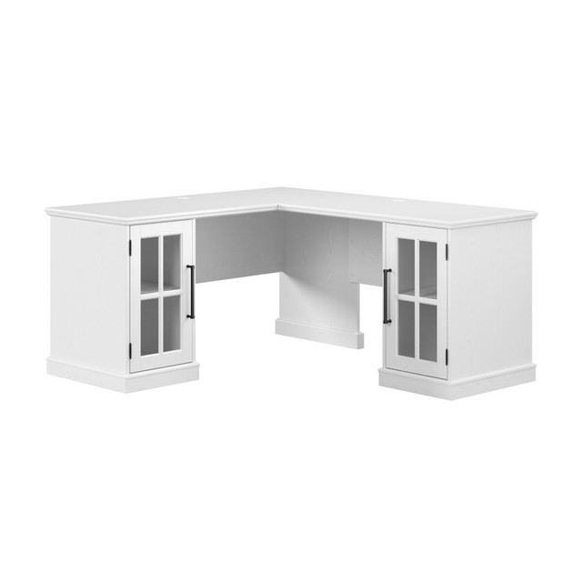 BUSH INDUSTRIES INC. WBK017WAS Bush Furniture Westbrook 60inW L-Shaped Desk With Storage, White Ash, Standard Delivery BUSH INDUSTRIES INC. WBK017WAS Bush Furniture Westbrook 60inW L-Shaped Desk With Storage, White Ash, Standard Delivery
