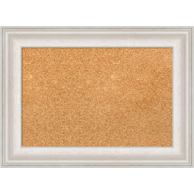 UNIEK INC. A42705383553 Amanti Art Cork Bulletin Board, 22in x 16in, Natural, Trio White Wash Silver Polystyrene Frame UNIEK INC. A42705383553 Amanti Art Cork Bulletin Board, 22in x 16in, Natural, Trio White Wash Silver Polystyrene Frame
