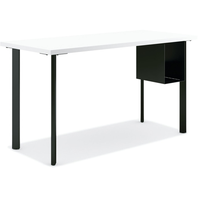 HON HONL5424LDW1P7S Coze 54inW Table Writing Desk With U-Storage, Designer White/Black HON HONL5424LDW1P7S Coze 54inW Table Writing Desk With U-Storage, Designer White/Black
