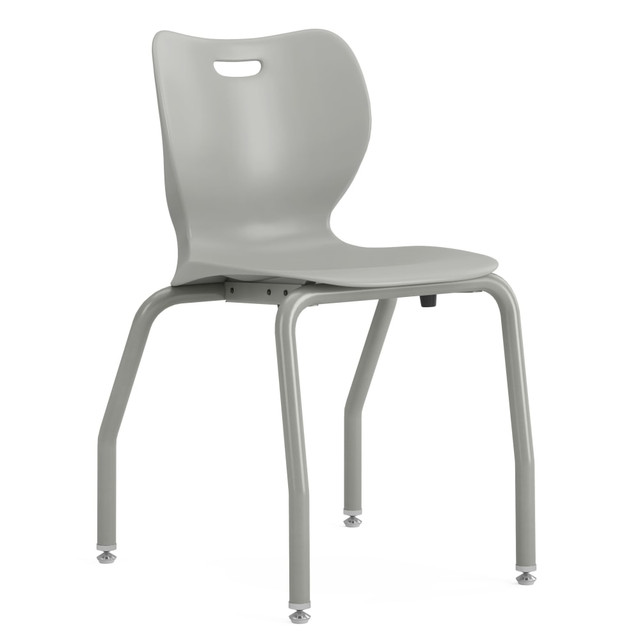 HNI CORPORATION HONSS4L18BEPTPL HON SmartLink Plastic 4-Leg Stackable Chairs, Platinum, Set Of 4 Chairs