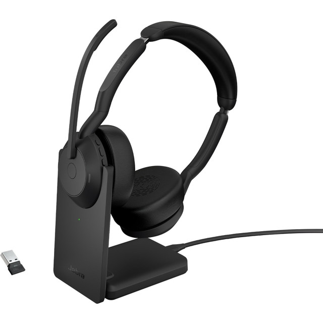 GN AUDIO USA INC. 25599-999-989-01 Jabra Evolve2 55 Headset - Stereo - Wireless - Bluetooth - 98.4 ft - 20 Hz to 20 kHz - On-ear - Binaural - Supra-aural - MEMS Technology, Noise Cancelling Microphone - Noise Canceling