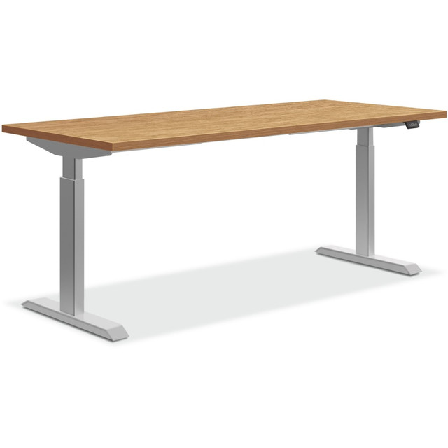 HON HONHAB2S2NR2454  Coze Worksurface With Coordinate Height-Adjustable Base, 54inW, Natural Recon/Nickel