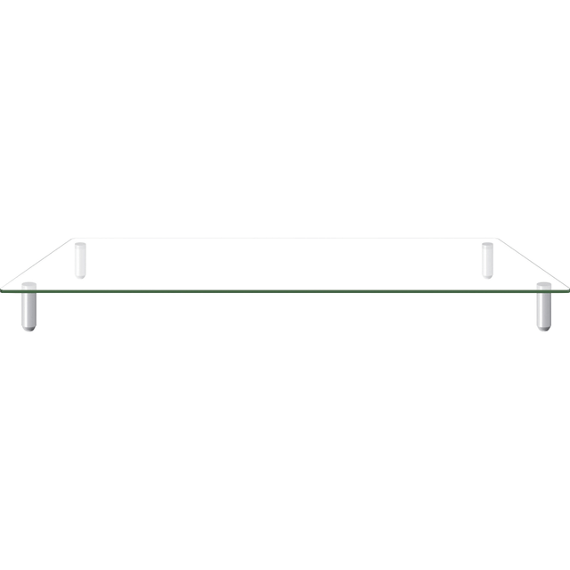 KANTEK INC. MS380 Kantek Glass Monitor Riser - 60 lb Load Capacity - 3.25in Height x 39.40in Width x 10.20in Depth - Desktop - Tempered Glass - Clear