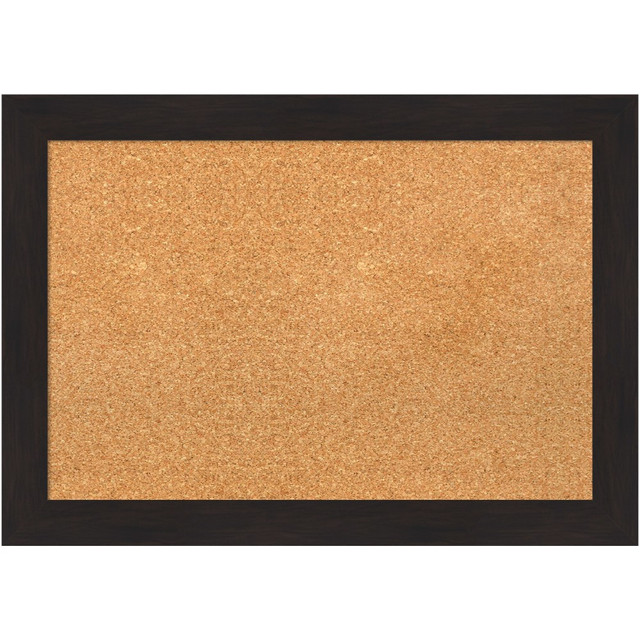 UNIEK INC. A42705383536 Amanti Art Rectangular Non-Magnetic Cork Bulletin Board, Natural, 28in x 20in, Furniture Espresso Narrow Plastic Frame UNIEK INC. A42705383536 Amanti Art Rectangular Non-Magnetic Cork Bulletin Board, Natural, 28in x 20in, Furniture Espresso Narrow Plastic Frame