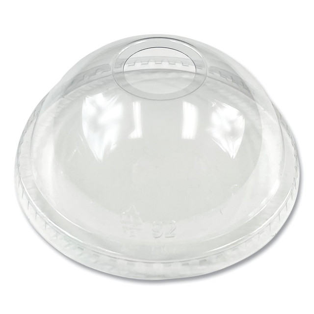 LAGASSE, INC. BWKPET912DOME Boardwalk PET Cold Cup Dome Lids, Fits 9 Oz Squat To 12 Oz PET Cups, Clear, Pack Of 1,000 Lids