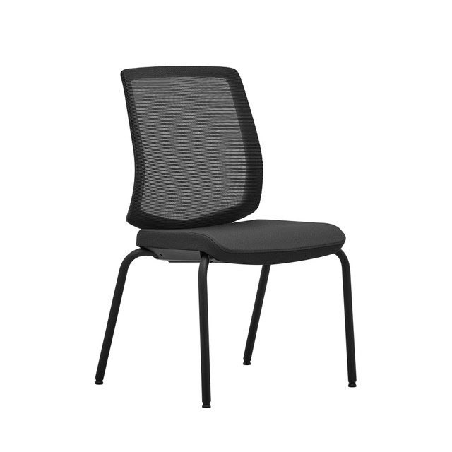 OFFICE DEPOT WPEXPANSE-GST2-BLK WorkPro Expanse Series Mesh/Fabric Guest Chairs, Black/Black, Set Of 2 Chairs