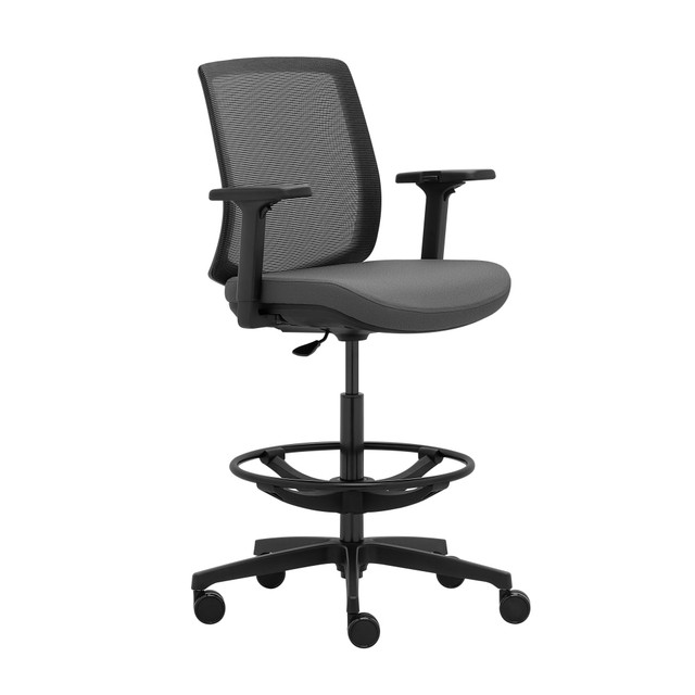 OFFICE DEPOT WPEXPANSE-STL-GRY WorkPro Expanse Series Mesh/Fabric Mid-Back Height Adjustable Task Stool, Black/Gray OFFICE DEPOT WPEXPANSE-STL-GRY WorkPro Expanse Series Mesh/Fabric Mid-Back Height Adjustable Task Stool, Black/Gray