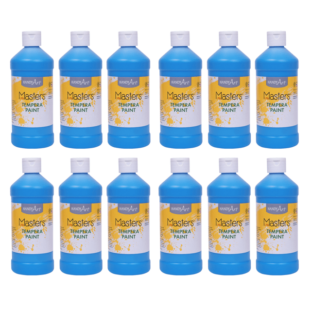 EDUCATORS RESOURCE RPC201732-12 Handy Art Little Masters Tempera Paints, 16 Oz, Light Blue, Pack Of 12 Paints EDUCATORS RESOURCE RPC201732-12 Handy Art Little Masters Tempera Paints, 16 Oz, Light Blue, Pack Of 12 Paints