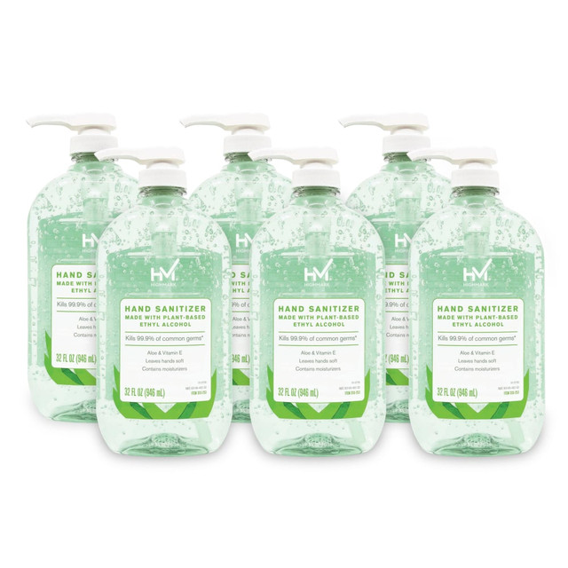 OFFICE DEPOT 20-22321 Highmark Hand Sanitizer With Aloe, Floral Scent, 32 Oz, Green, Case Of 6 Bottles