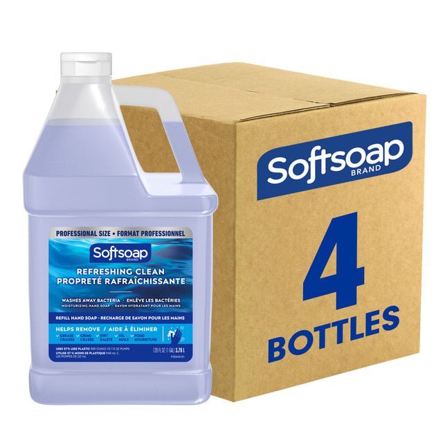 COLGATE-PALMOLIVE 61036482CADUP Softsoap Moisturizing Hand Soap, Refreshing Clean, 1 Gallon, Clear, Carton Of 4 Bottles