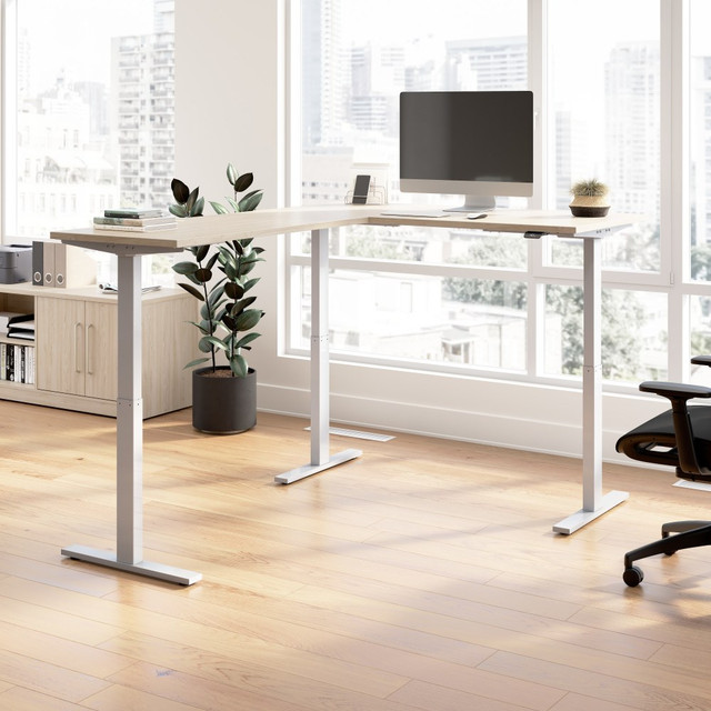 BUSH INDUSTRIES INC. M6SL6078NESK Bush Business Furniture Move 60 Series 60inW Height Adjustable L Shaped Standing Desk, Natural Elm/Cool Gray Metallic, Standard Delivery BUSH INDUSTRIES INC. M6SL6078NESK Bush Business Furniture Move 60 Series 60inW Height Adjustable L Shaped Standing Desk, Natural Elm/Cool Gray Metallic, Standard Delivery