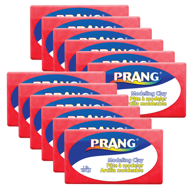 EDUCATORS RESOURCE DIX00781-12 Prang Modeling Clay Packs, 1 Lb, Red, Set Of 12 Packs