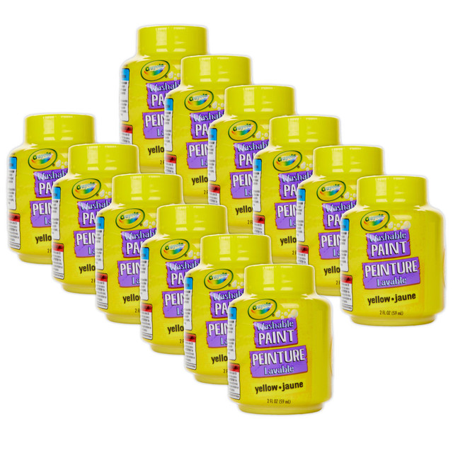 EDUCATORS RESOURCE BIN542834-12 Crayola Washable Paint, 2 Oz, Yellow, Bundle Of 12 Paint Pots EDUCATORS RESOURCE BIN542834-12 Crayola Washable Paint, 2 Oz, Yellow, Bundle Of 12 Paint Pots
