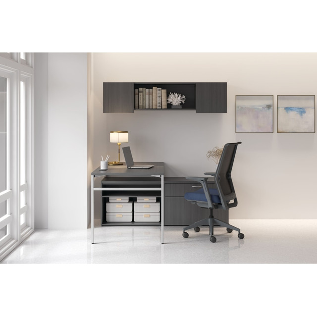 HON HONHPL6060SLULEG Mod 60inW Computer Desk Workstation With Wall Mount Storage And 2 Credenzas, Slate Teak/Silver HON HONHPL6060SLULEG Mod 60inW Computer Desk Workstation With Wall Mount Storage And 2 Credenzas, Slate Teak/Silver