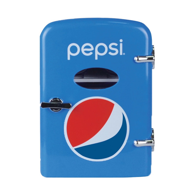 CURTIS INTERNATIONAL, LT MIS133PEP Pepsi 0.14 Cu Ft 6-Can Portable Mini Fridge, Blue