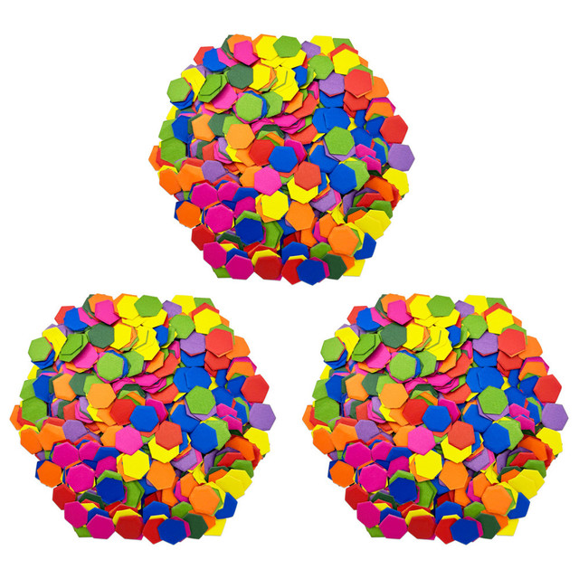 EDUCATORS RESOURCE R-15631-3 Roylco Hexagon Mosaics, 2000 Per Pack, Set Of 3 Packs EDUCATORS RESOURCE R-15631-3 Roylco Hexagon Mosaics, 2000 Per Pack, Set Of 3 Packs