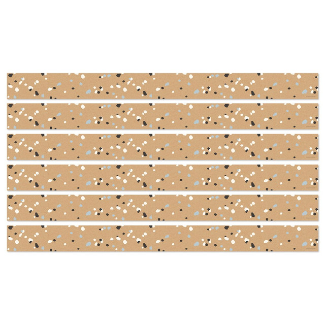 Decorate your bulletin boards and classroom walls with these Carson Dellosa Education Straight Borders. These borders can be cut and layered together so you can mix and match designs and customize the look of your classroom.  Printed on thick, flexible paper.  Easy to customize and add style to bulletin boards, desks, storage and more.  Borders can be cut and layered to add dimension or used individually.  Each pack includes a total of 36ft. Sold as 6 packs for a total of 72 strips (216").