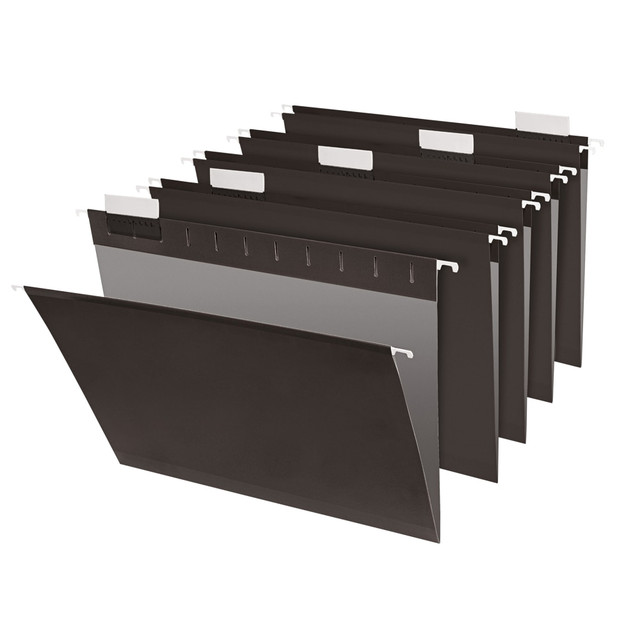 OFFICE DEPOT ODCM00010  Brand Hanging File Folders, 1/5-Cut, Letter Size, Black, Pack Of 25 Folders
