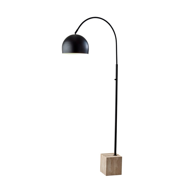 ADESSO INC 5228-01 Adesso Wilder Arc Lamp, 77inH, Black/Travertine