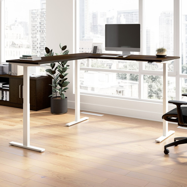 BUSH INDUSTRIES INC. M6SL7278MRWK Bush Business Furniture Move 60 Series 72inW Height Adjustable L Shaped Standing Desk, Mocha Cherry/White Powder Coat, Standard Delivery BUSH INDUSTRIES INC. M6SL7278MRWK Bush Business Furniture Move 60 Series 72inW Height Adjustable L Shaped Standing Desk, Mocha Cherry/White Powder Coat, Standard Delivery
