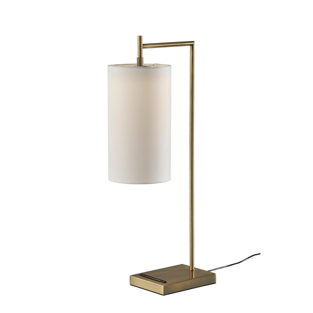 ADESSO INC 5197-21 Adesso Matilda LED Table Lamp with Smart Switch, 25inH, White/Antique Brass ADESSO INC 5197-21 Adesso Matilda LED Table Lamp with Smart Switch, 25inH, White/Antique Brass