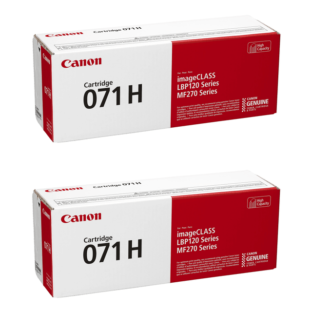 CANON USA, INC. CRG071HK2PK-OD Canon 071 Black High Yield Toner Cartridges, Pack Of 2 Cartridges, 5646C001