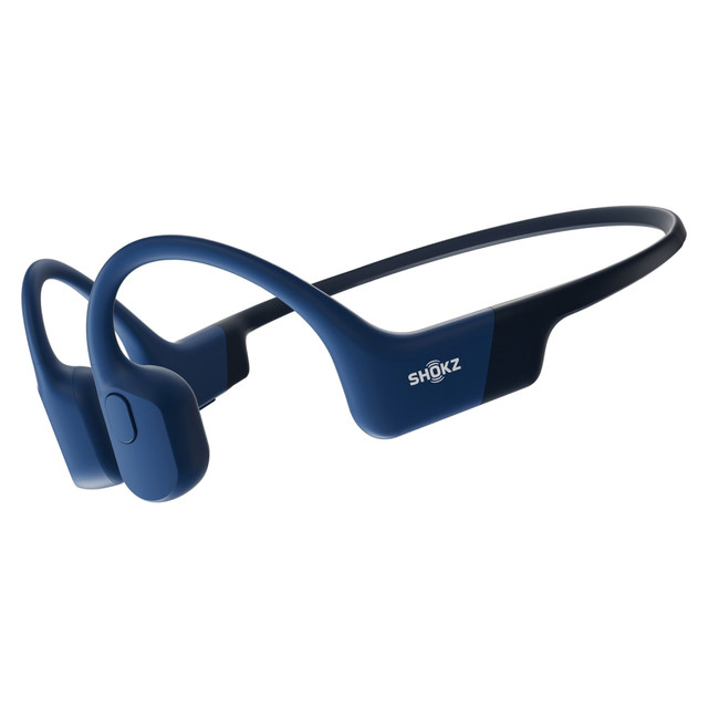 AFTERSHOKZ LLC S803-ST-BL-US Shokz OpenRun Bone-Conduction Open-Ear Sport Headphones With Microphones, Blue AFTERSHOKZ LLC S803-ST-BL-US Shokz OpenRun Bone-Conduction Open-Ear Sport Headphones With Microphones, Blue