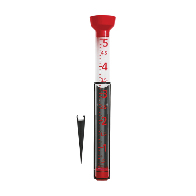 LIFETIME BRANDS INC. 5288566 Taylor Precision Products Jumbo Jr 5in Capacity Easy-To-View Rain Gauge, 4-15/16inH x 5-1/4inW x 22-5/16inD, Red LIFETIME BRANDS INC. 5288566 Taylor Precision Products Jumbo Jr 5in Capacity Easy-To-View Rain Gauge, 4-15/16inH x 5-1/4inW x 22-5/16inD, Red