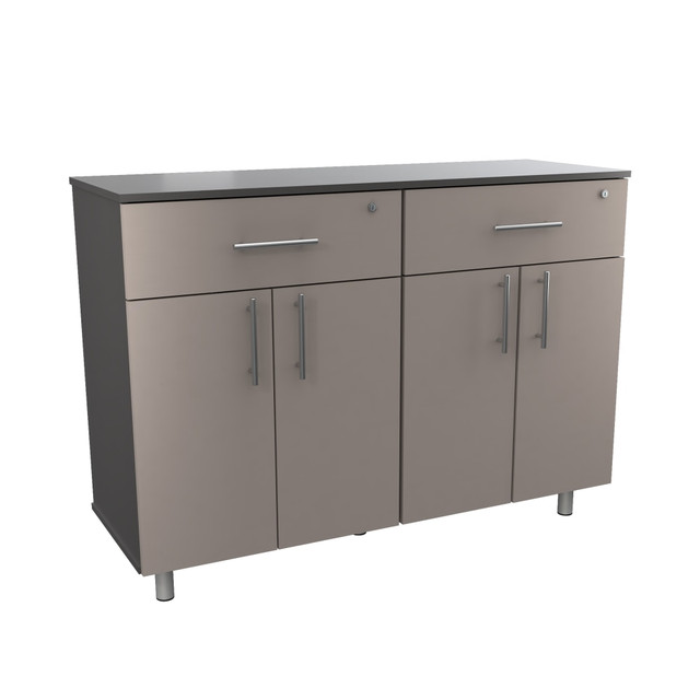 INVAL AMERICA, INC. GM-4340 Inval 23inW Double Storage Cabinet, Taupe/Dark Gray INVAL AMERICA, INC. GM-4340 Inval 23inW Double Storage Cabinet, Taupe/Dark Gray