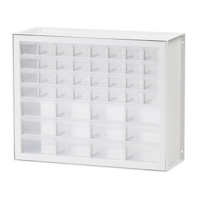 IRIS USA, INC. 116876 Iris 44-Drawer Parts Cabinet, 15-1/2inH x 19-1/2inW x 7inD, White/Clear IRIS USA, INC. 116876 Iris 44-Drawer Parts Cabinet, 15-1/2inH x 19-1/2inW x 7inD, White/Clear