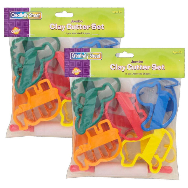EDUCATORS RESOURCE CK-9785-2 Creativity Street Jumbo Dough & Clay Cutter Set, Assorted Colors, 20 Pieces Per Set, Pack Of 2 Sets EDUCATORS RESOURCE CK-9785-2 Creativity Street Jumbo Dough & Clay Cutter Set, Assorted Colors, 20 Pieces Per Set, Pack Of 2 Sets