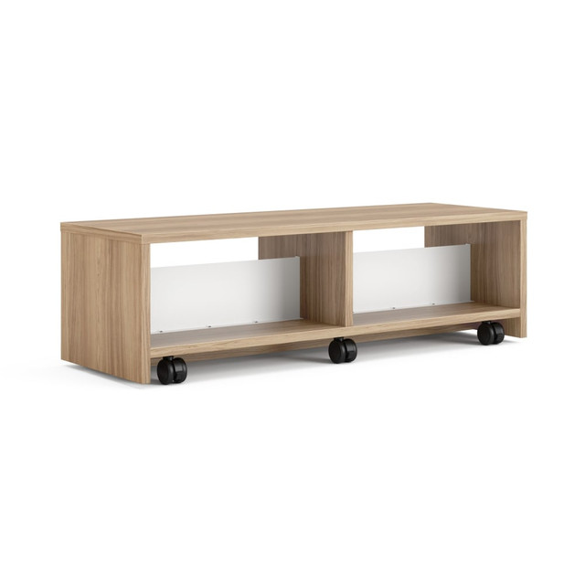 HNI CORPORATION HONWLD18CLFCPJW HON Storyline 18inH 1-Shelf Linear Dual-Sided Bookcase, Fawn Cypress/Designer White
