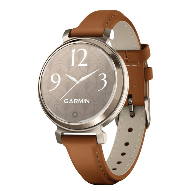 GARMIN INTERNATIONAL, INC. 010-02839-02 Garmin Lily 2 Classic Health And Fitness Smartwatch With Anodized Aluminum Bezel/Case And Leather Band, Cream Gold GARMIN INTERNATIONAL, INC. 010-02839-02 Garmin Lily 2 Classic Health And Fitness Smartwatch With Anodized Aluminum Bezel/Case And Leather Band, Cream Gold
