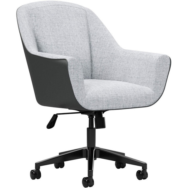 VARIDESK LLC 401561 VARI Mid-Back Faux Leather/Polyester Upholstered Conference Chair, Graphite/Sterling Gray