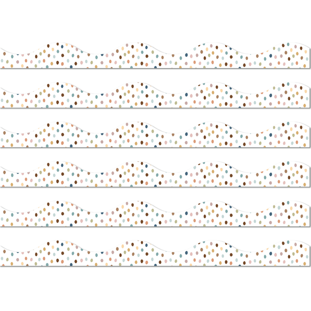 Brighten your classroom with Ashley Productions Magnetic Scallop Borders. These borders can easily stick to metal surfaces for easy hanging and moving.  Use on magnetic whiteboards, steel lockers, refrigerators and more.  Can be mixed and matched for unique designs.  Wipe clean with damp cloth.  Each pack contains 12 pieces for a total of 72 pieces.