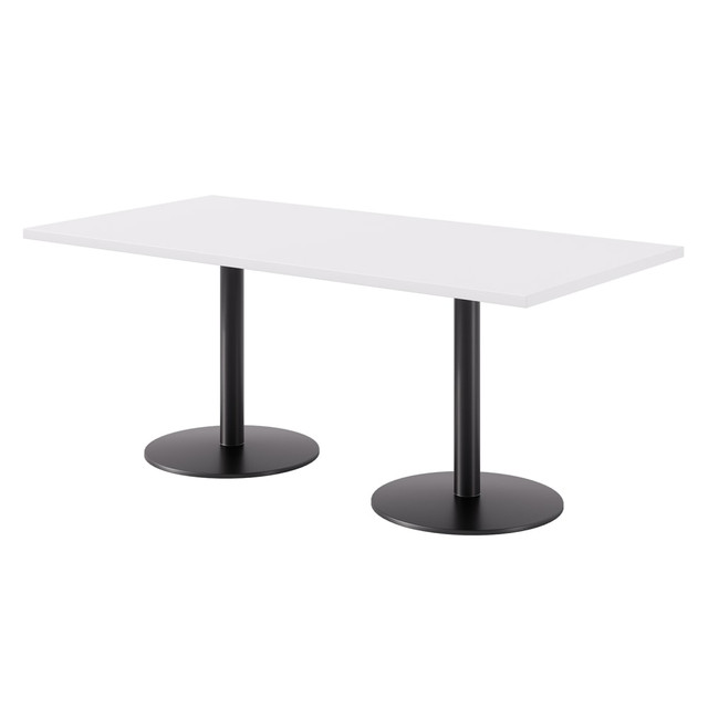 KENTUCKIANA FOAM INC 840031943774 KFI Studios Proof Bistro Rectangle Pedestal Table, 29inH x 72inW x 36inD, Designer White/Black