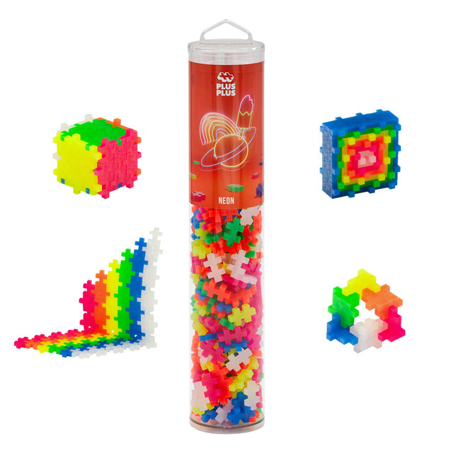 PLUS-PLUS USA LLC PLL05031 Plus-Plus Building Blocks 240-Piece Tube, Neon PLUS-PLUS USA LLC PLL05031 Plus-Plus Building Blocks 240-Piece Tube, Neon